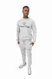 Tracksuit - Grey silver teeth classic panther logo Crew neck set