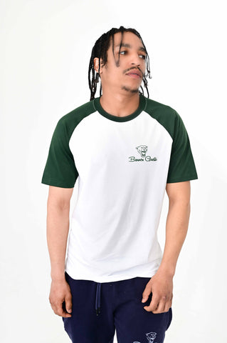 T-shirt - Two-tone classic panther logo (white/green)