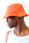 Bucket hat - BG linked logo Orange/white (unisex)